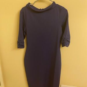 Unique Vintage Cassidy Wiggle dress -Navy Blue